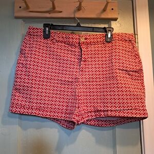 Faded Glory Red and White Patterned Women Shorts